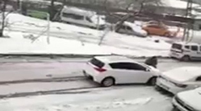 Esenyurt'ta kayan aracını durdurmak için direksiyondan indi önüne atladı