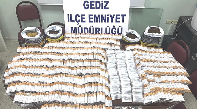 Gediz'de kaçak tütün ve sigara operasyonu