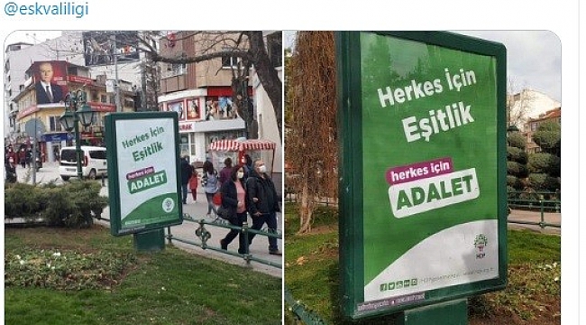 HDP afişi bulunan bilborda saldırı