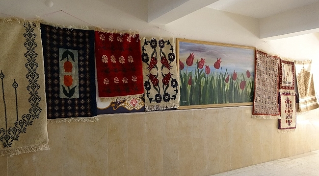 HEM ve İŞKUR destekli kursta üretilen halılar sergilendi