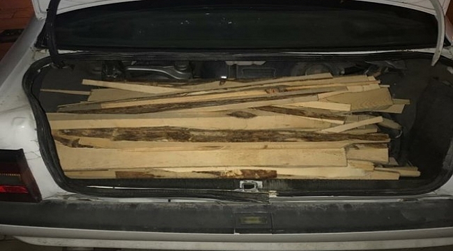 Hırsızlar 100 kilogram odun ile yakalandı
