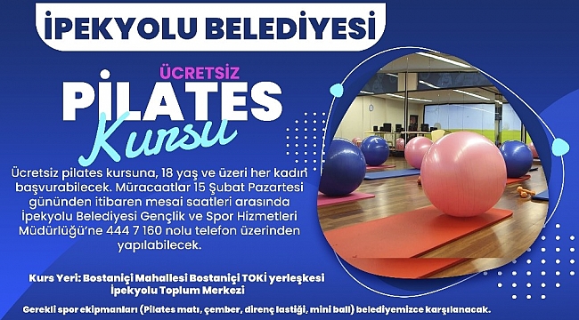 İpekyolu Belediyesinden ücretsiz pilates kursu