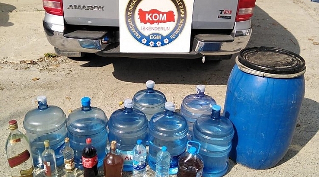 İskenderun'da kaçak içki operasyonu