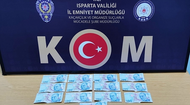 Isparta'da 13 adet sahte para ele geçirildi