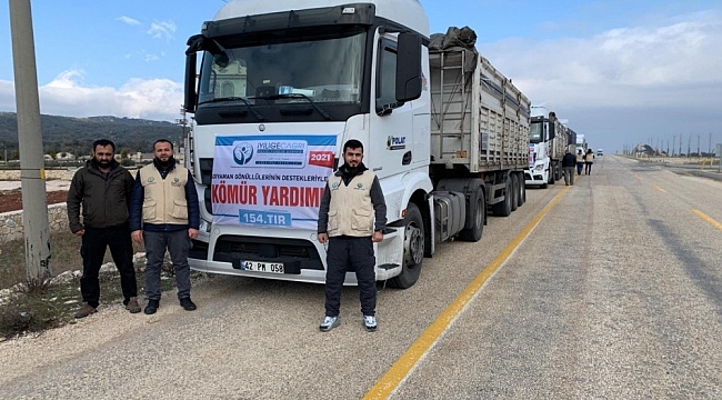Kahta'dan Suriye'ye 4 Tır kömür yardımı