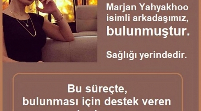 Kayıp İranlı kadın bulundu