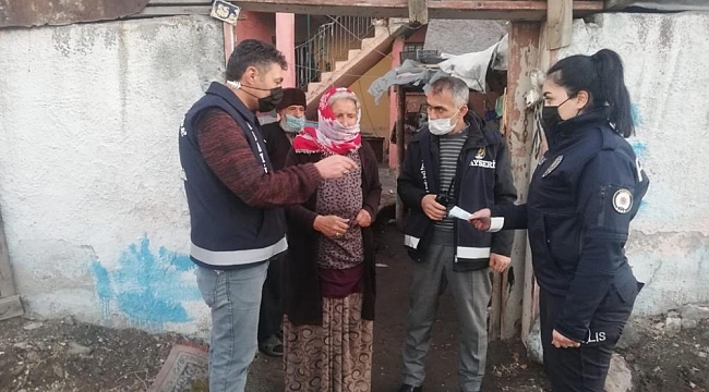 Kayseri polisi yaşlı kadının yüzünü güldürdü