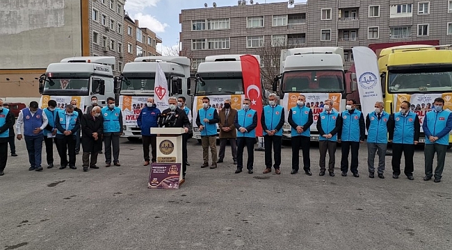 Kayseri'den Suriye'ye 6 tır yardım daha yola çıktı
