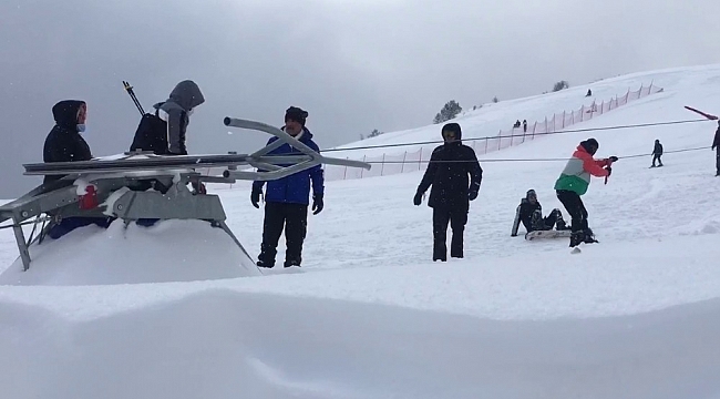 Keltepe Kayak Merkezi'ne Şubat ayında yağan kar sevindirdi