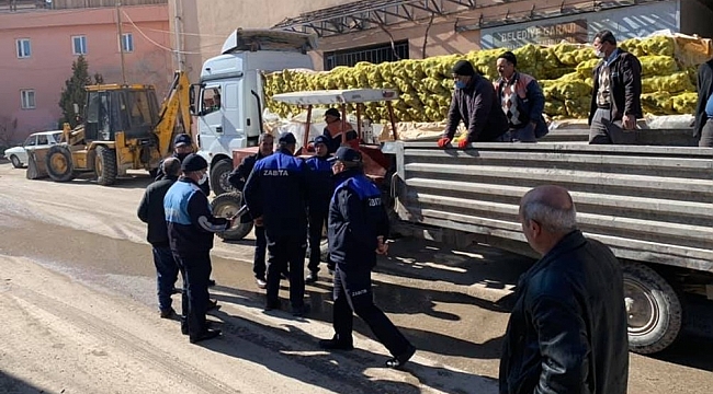 Keskin'de üreticiden alınan patatesler ihtiyaç sahiplerine dağıtıldı