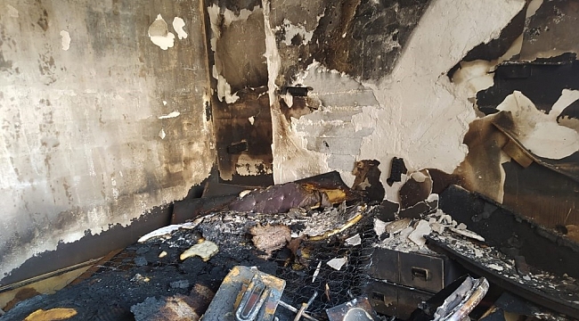 Kızıltepe'deki otel yangınında müşterilerin kaçış anı güvenlik kamerasına yansıdı
