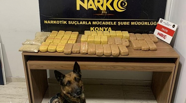Konya'da 23 kilo eroinle yakalanan 2 şüpheli tutuklandı