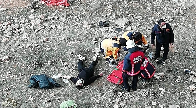Malatya'da uçuruma yuvarlanan genç yaralandı