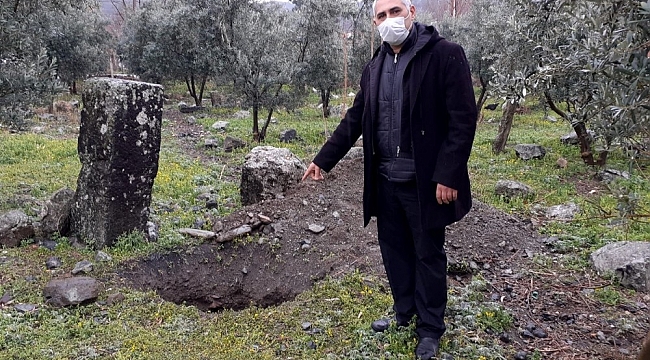 Osmaniye'de define aramak için 200 yıllık tarihi mezarı kazdılar