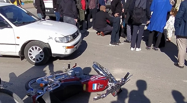 Otomobil ile motosiklet çarpıştı: 2 yaralı