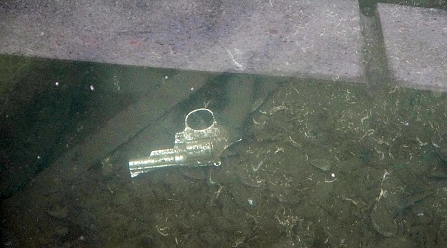 Samsun'da göl içinde fark edilen silah polisi alarma geçirdi