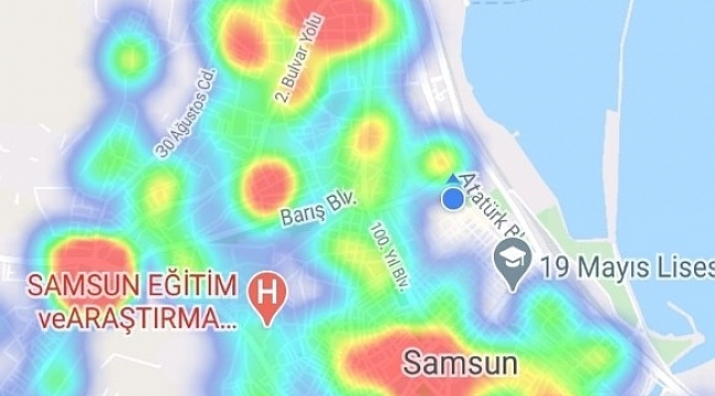 Samsun'da haritada risk artıyor