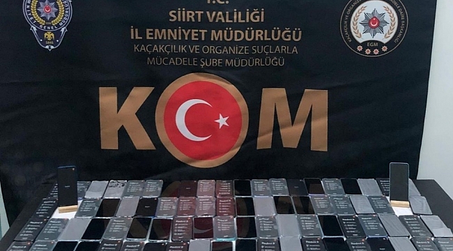Siirt'te gümrük kaçağı 80 adet cep telefonu ele geçirildi