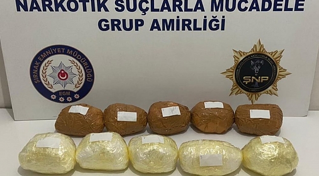 Şırnak'ta 7 kilogram metamfetamin ele geçirildi