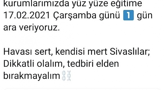 Sivas'ta eğitime kar engeli