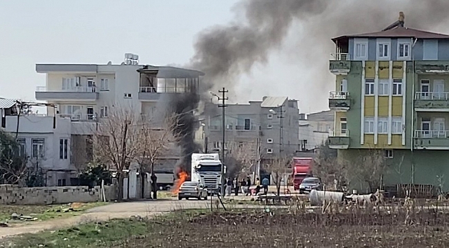 Tır yanmaktan son anda kurtarıldı