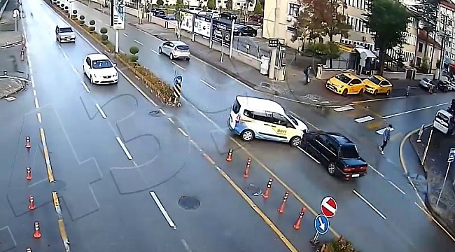 Trafik kazası kameralara böyle yansıdı