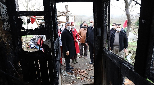 Vali Atay'dan evi yanan aileye ziyaret
