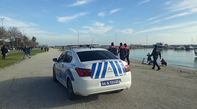 Yeşilköy Sahili'nde dronelu denetim