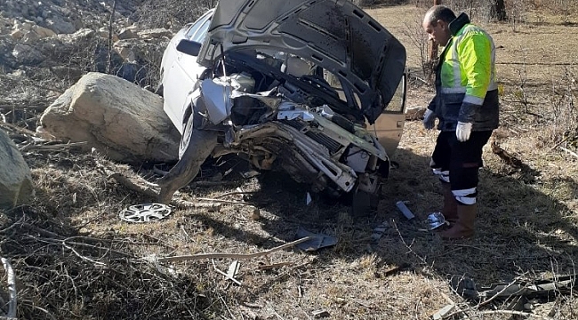 Yoldan çıkan otomobil şarampolde yuvarlandı: 1 yaralı