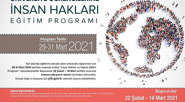YTB'nin İnsan Hakları Online Eğitim Programı'na başvurular başladı