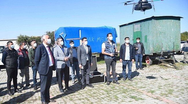 Adana'da dronla sivrisinek mücadelesi