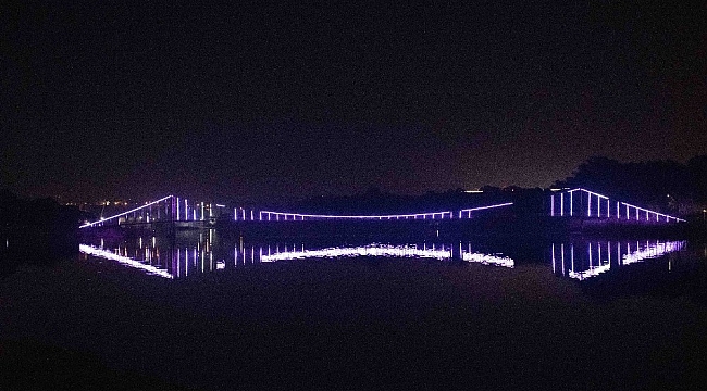 Adana'nın sembol yapıları mor renkle aydınlatıldı