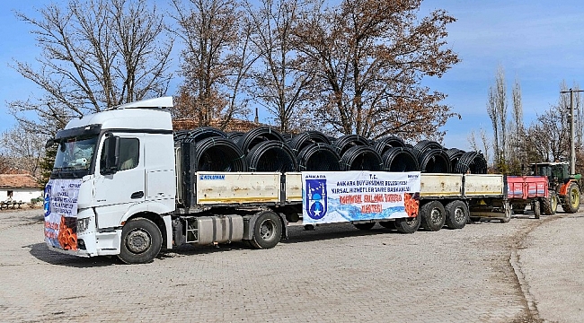 Ankara Büyükşehir Belediyesi'nden 12 mahalleye tarımsal sulama borusu desteği