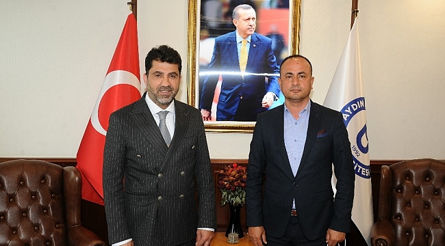 Aydın Basın Kartları Sorumlusu Erdal Şener ADÜ Rektörü Aldemir ile görüştü
