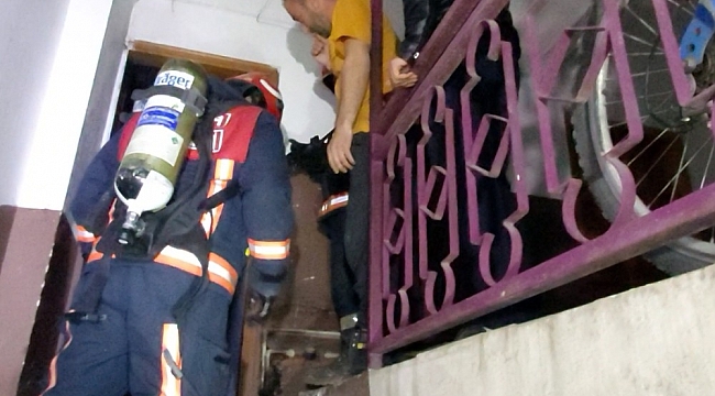 Baca yangını apartman boşluğuna sıçradı