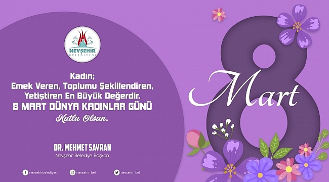 Başkan Savran'ın 8 Mart Dünya Kadınlar Günü mesajı