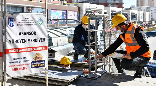 Başkent'teki asansör ve yürüyen merdivenlere bakım işlemi
