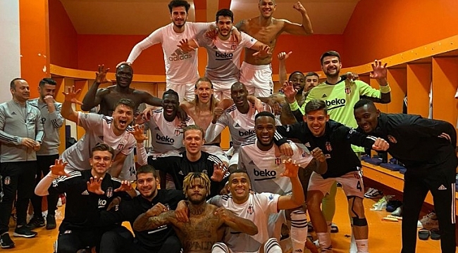Beşiktaş'tan galibiyet pozu