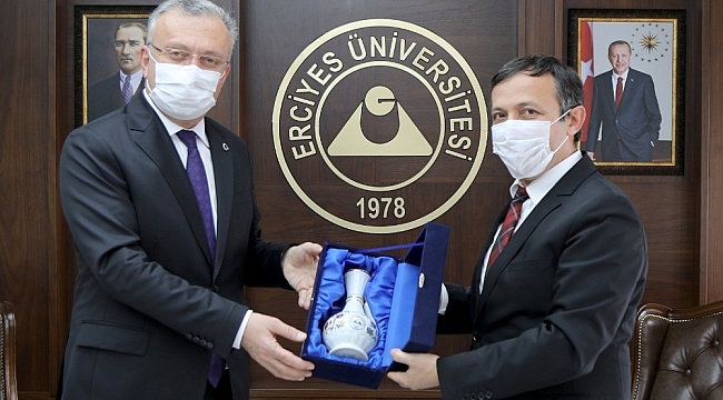 Bingöl ve Binali Yıldırım Üniversiteleri rektörlerinden ERÜ Rektörü Çalış'a ziyaret