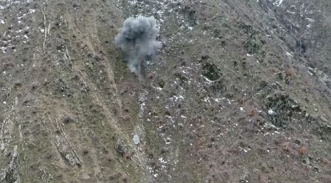 Bitlis'te ele geçirilen havan mühimmatı imha edildi