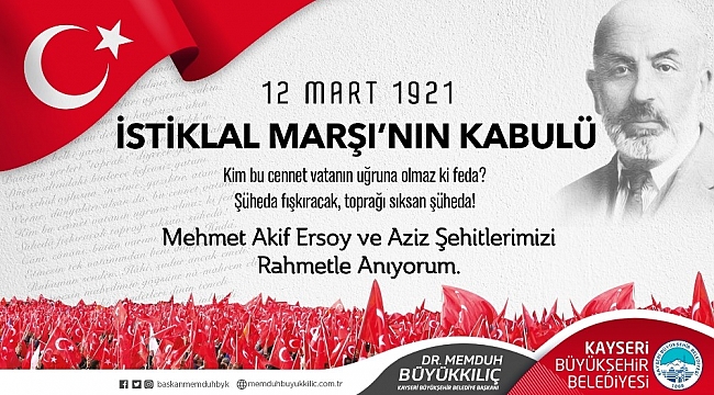 Büyükkılıç, "Milli şairimiz, milli iradenin sesi olmuştur"