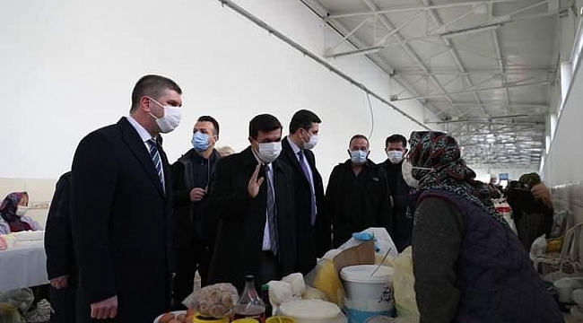 Çok yüksek riskli iller arasında bulunan Burdur'da yetkililer Salı Pazarı'nda denetim yaptı
