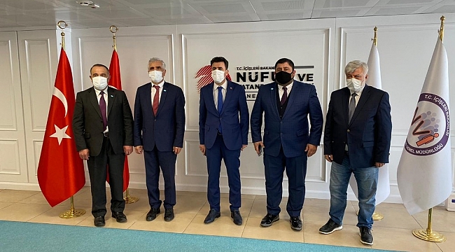DATÜB heyetinden Nüfus ve Vatandaşlık İşleri Genel Müdürü Aygöl'e ziyaret