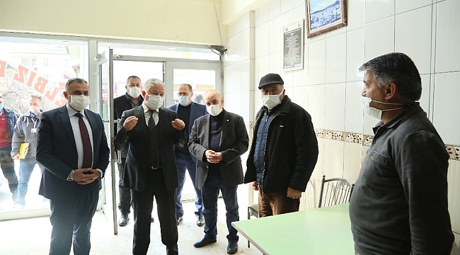 Develi'de ilçe protokolü Elbiz Caddesi esnafına tedbirleri hatırlattı