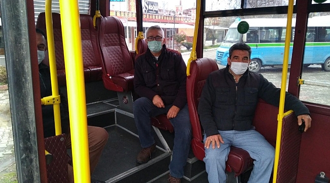Dolmuşlara korona virüs denetimi