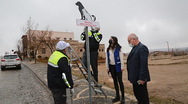 Elazığ'da sokak hayvanlarını korumak için uyarı tabelası