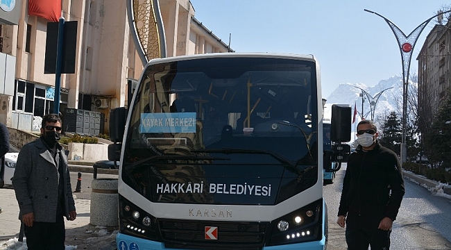 Hakkari Belediyesi kayak merkezine sefer düzenledi