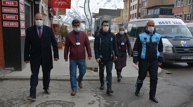 Hakkari'de korona virüs denetimi