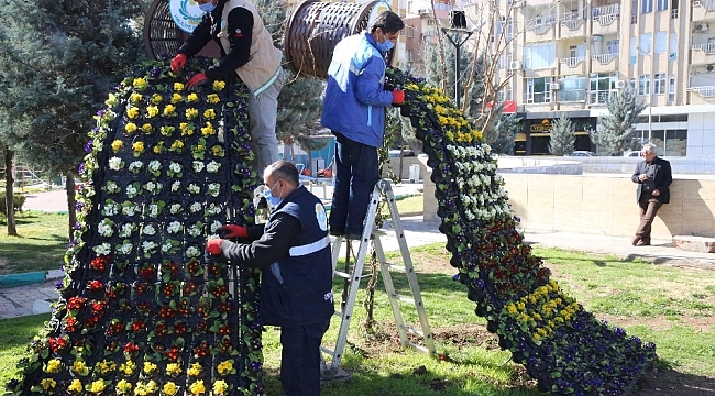 Haliliye'deki parklarda bahar çalışmaları