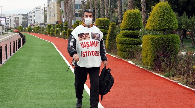 Hayvan haklarına dikkat çekmek için Mersin'den İzmir'e yürüyecek